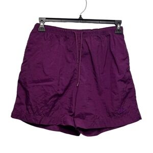 Vintage Nike Womens SHorts Nylon‎ Windbreaker Purple Medium Embroidered Y2K